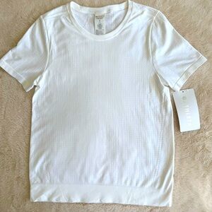 NWT Athleta In Motion Seamless Tee, White, Size XS